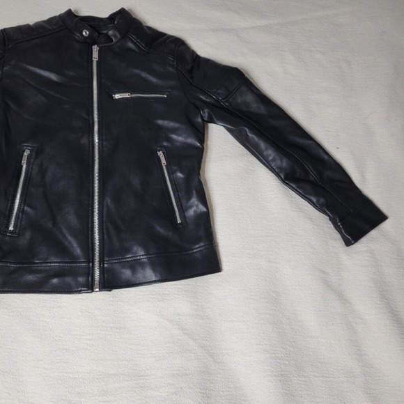 Bershka Womens Leather Jacket Mob Wife Full Zip Black Sz Small Good Condition - Picture 5 of 16